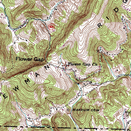 Topographic Map of Flower Gap School (historical), VA