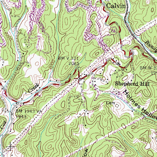Topographic Map of Holmes School (historical), VA