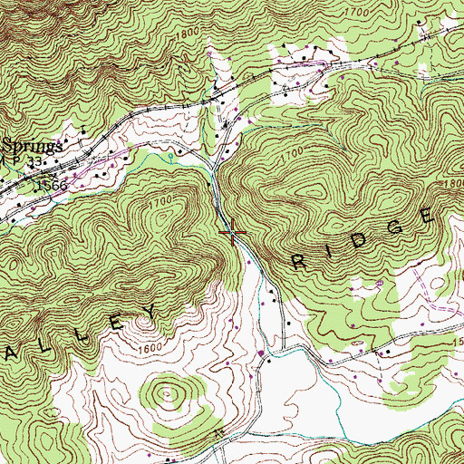 Topographic Map of Hubbard Gap, VA