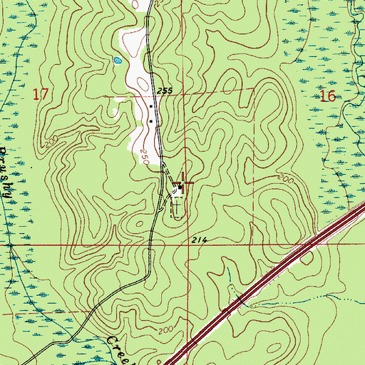 Topographic Map of Oak Grove Church, AL