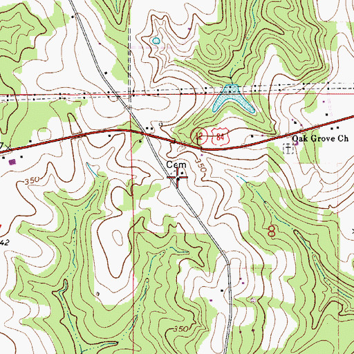 Topographic Map of Oakdale Assembly of God Church, AL
