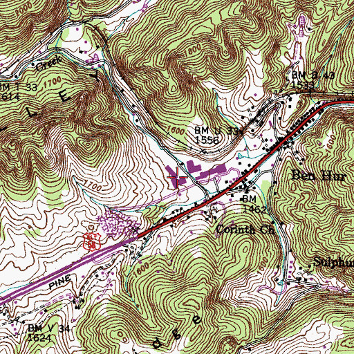Topographic Map of Lee High School, VA