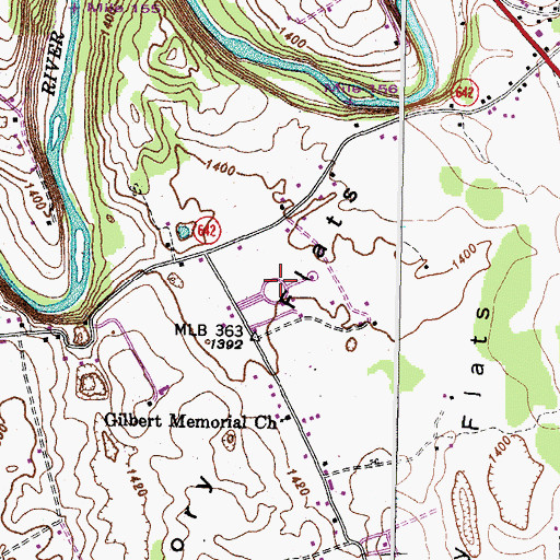 Topographic Map of Lee Memorial Gardens, VA
