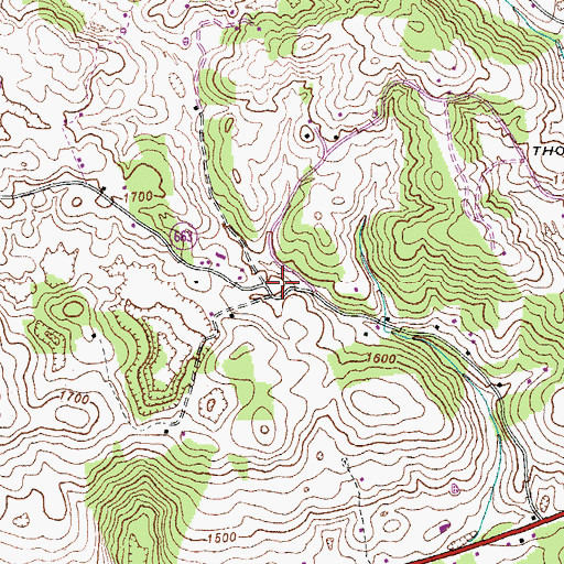 Topographic Map of Maple Hill School (historical), VA