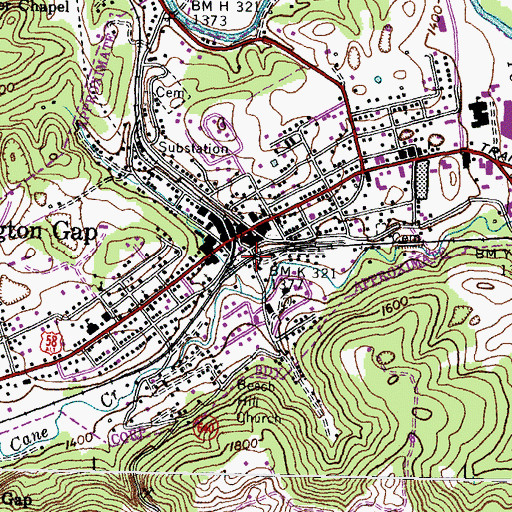 Topographic Map of Pennington Station, VA