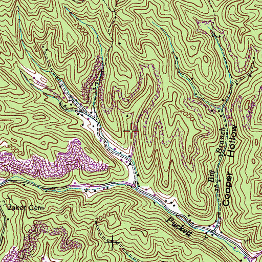 Topographic Map of Puckett School (historical), VA