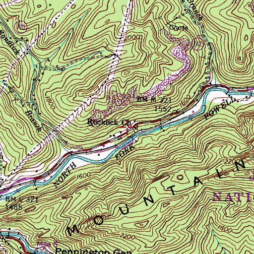 Topographic Map of Rocklick School (historical), VA