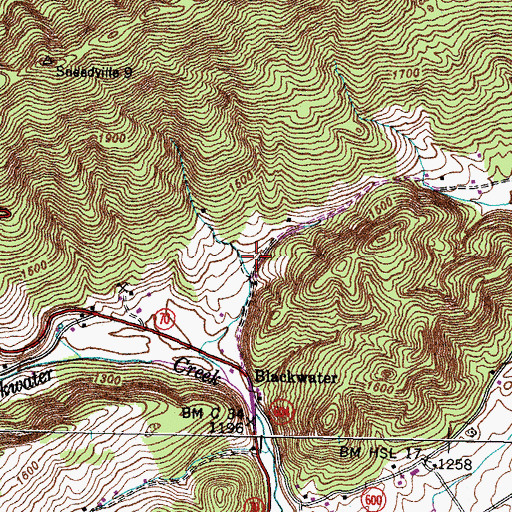 Topographic Map of Rocky Run School (historical), VA