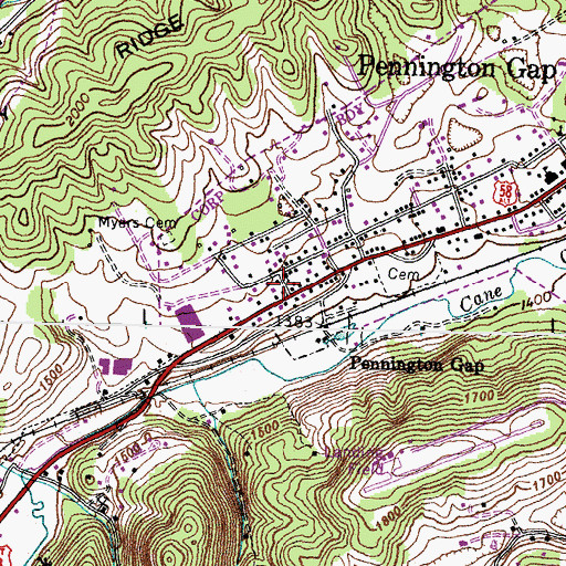Topographic Map of Saint Pious Catholic Church, VA