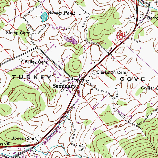 Topographic Map of Seminary School (historical), VA