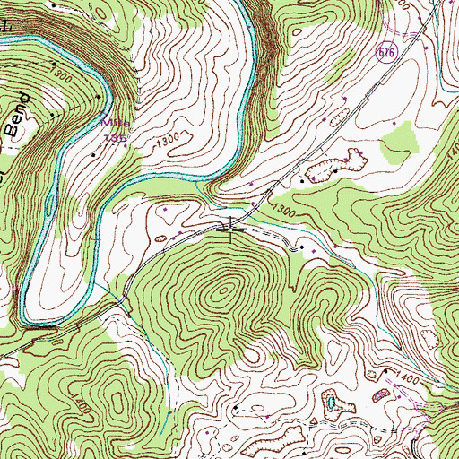 Topographic Map of Steeprock School (historical), VA