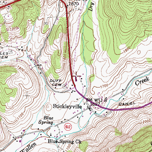 Topographic Map of Stickleyville Elementary School, VA
