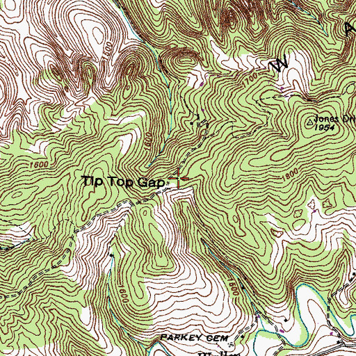 Topographic Map of Tip Top School (historical), VA
