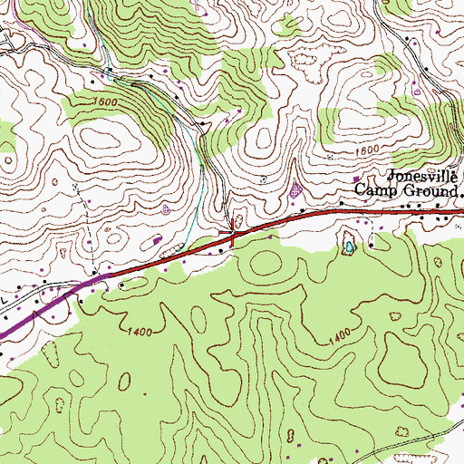Topographic Map of Turners Chapel (historical), VA