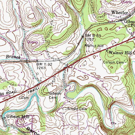 Topographic Map of Walnut Hill School (historical), VA
