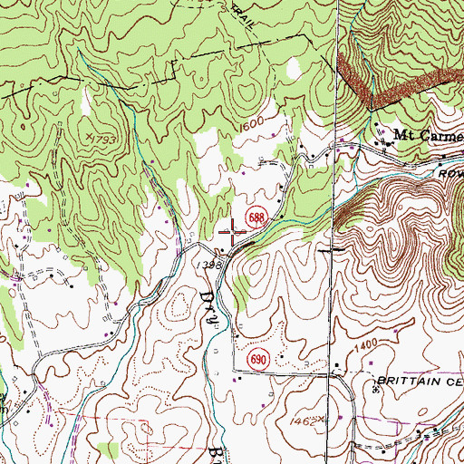 Topographic Map of Woodvine School (historical), VA