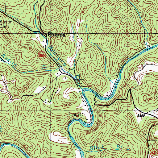 Topographic Map of Austin School (historical), VA