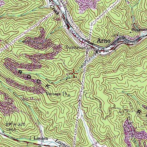 Topographic Map of Beechwood (historical), VA