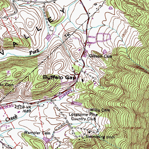 Topographic Map of Buffalo Church (historical), VA