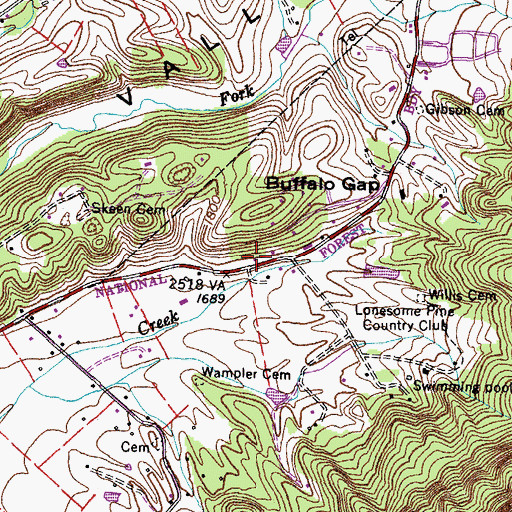 Topographic Map of Buffalo School (historical), VA