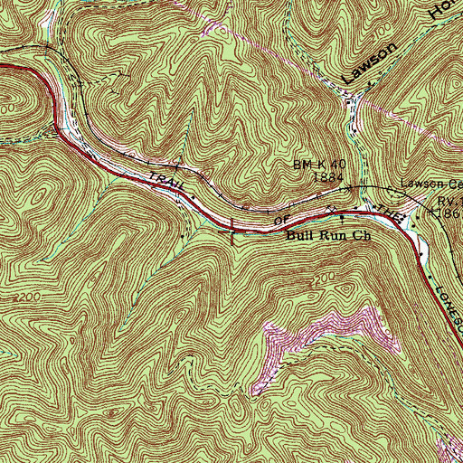 Topographic Map of Bull Run School (historical), VA