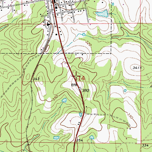 Topographic Map of Repton Cemetery, AL