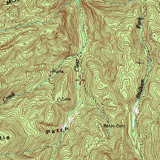 Topographic Map of Clear Creek School (historical), VA