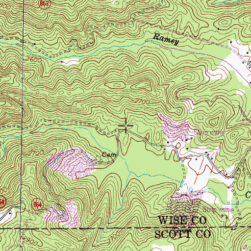 Topographic Map of Corder School (historical), VA