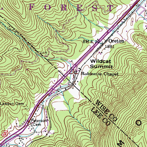 Topographic Map of County Line School (historical), VA