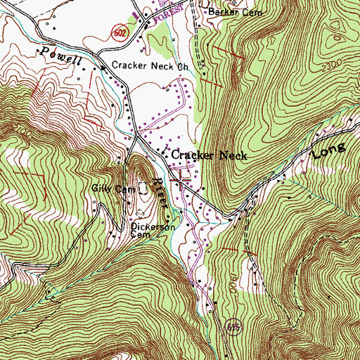 Topographic Map of Cracker Neck School (historical), VA