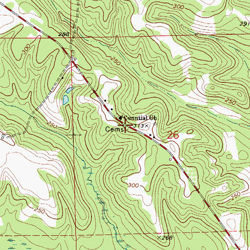 Topographic Map of Riley Cemetery, AL