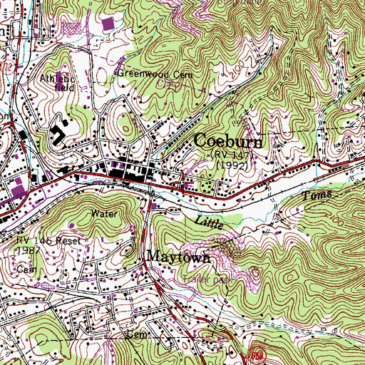 Topographic Map of First Baptist Church, VA