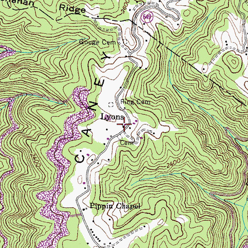 Topographic Map of Hutchinson School (historical), VA