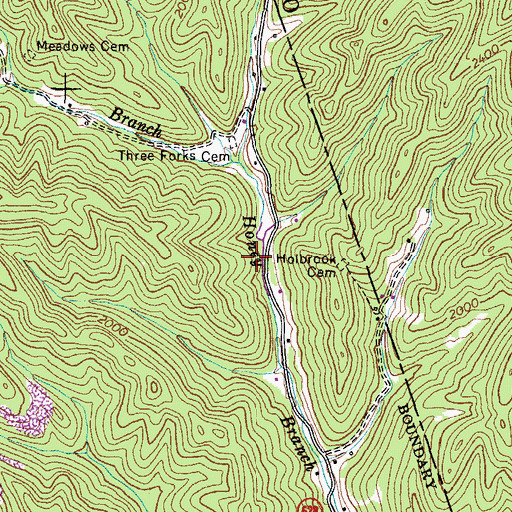 Topographic Map of Lick Creek School (historical), VA