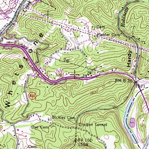 Topographic Map of Lonesome (historical), VA