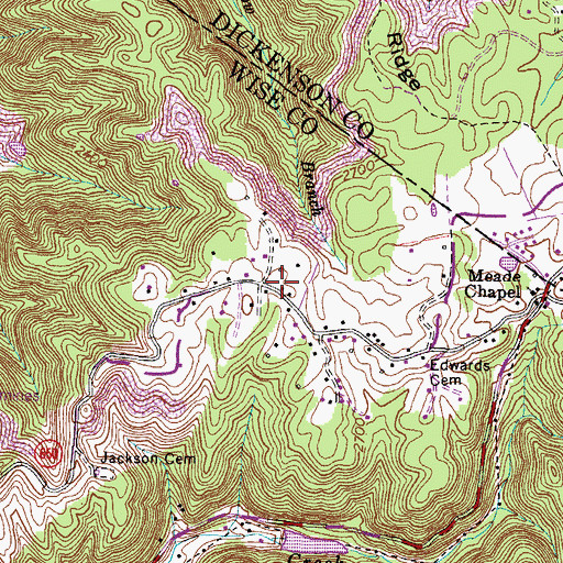 Topographic Map of Marshall School (historical), VA