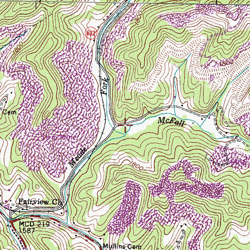 Topographic Map of Meade School (historical), VA