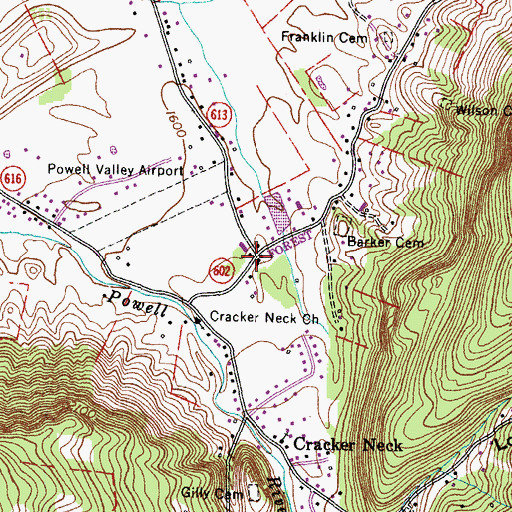 Topographic Map of Mintons Store, VA