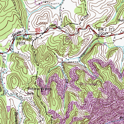 Topographic Map of North Fork, VA