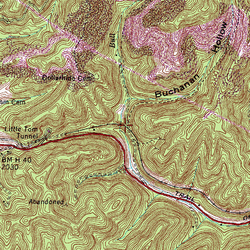 Topographic Map of Pine (historical), VA
