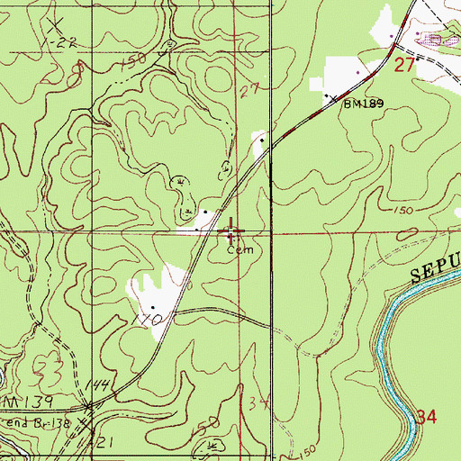 Topographic Map of Saint Palestine Church, AL