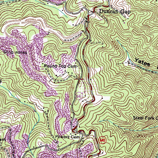 Topographic Map of Round Top, VA