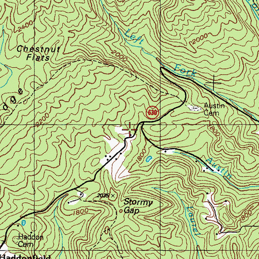 Topographic Map of Stormy Gap School (historical), VA