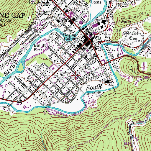 Topographic Map of Trinity United Methodist Church, VA