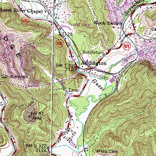 Topographic Map of Wise County, VA