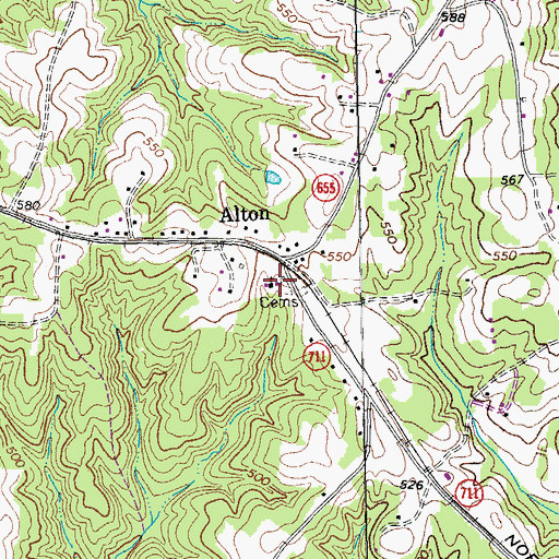 Topographic Map of Alton Baptist Church, VA