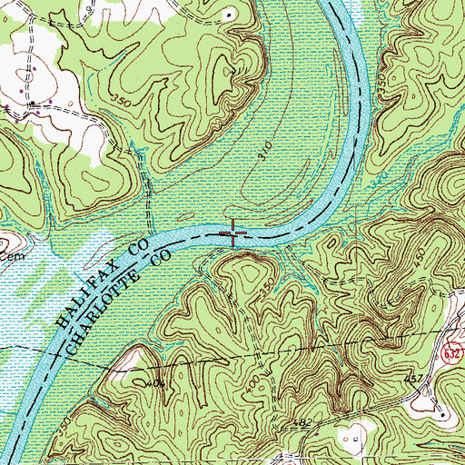Topographic Map of Blanks Ferry (historical), VA