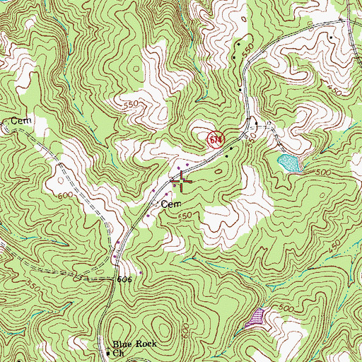Topographic Map of Blue Rock School (historical), VA