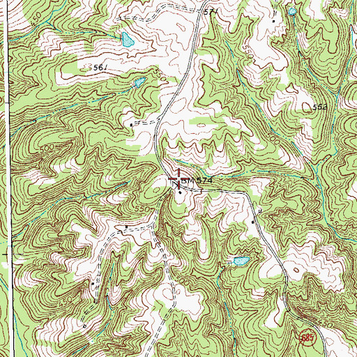 Topographic Map of Bosses, VA