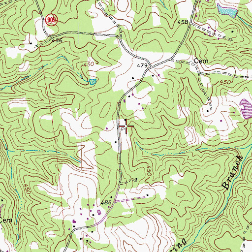 Topographic Map of Bowle Spring School (historical), VA